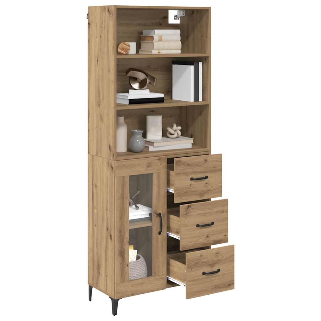 Bufet Stejar Artizanal 69,5 x 34 x 180 cm Lemn compozit — imaginea 4