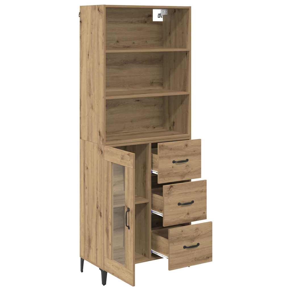 Bufet Stejar Artizanal 69,5 x 34 x 180 cm Lemn compozit — imaginea 6