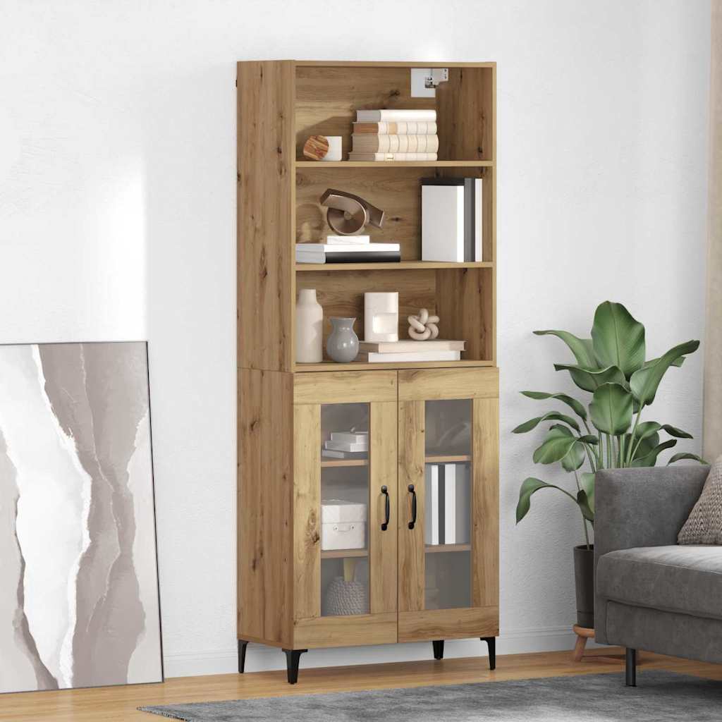 Bufet Stejar Artizanal 69,5 x 34 x 180 cm Lemn compozit — imaginea 2