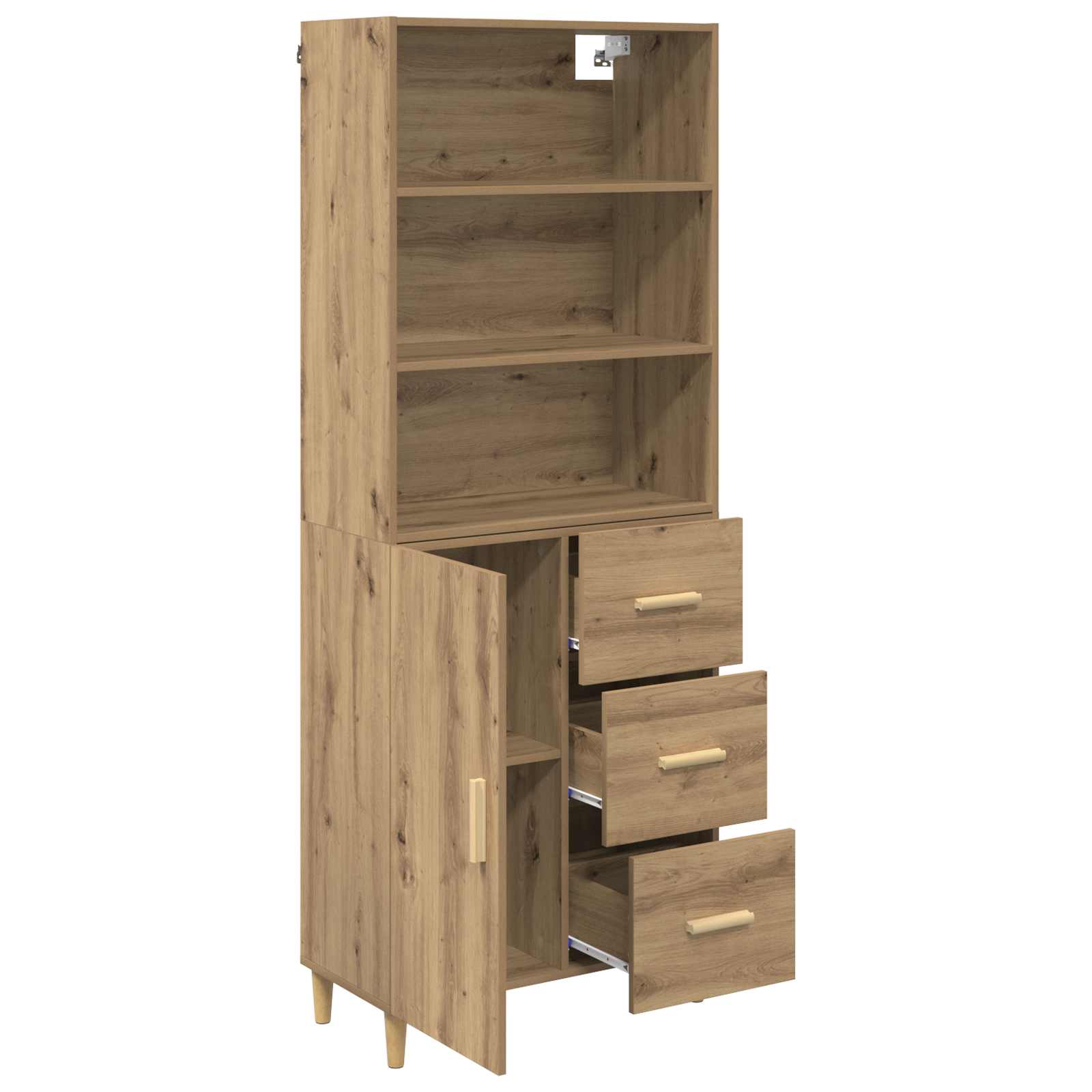 Bufet Stejar Artizanal 69,5 x 32,5 x 180 cm Lemn compozit — imaginea 5