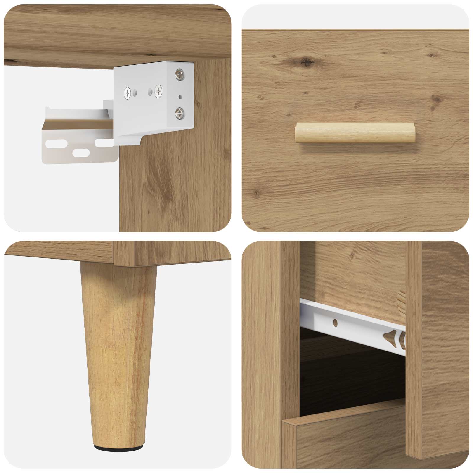 Bufet Stejar Artizanal 69,5 x 32,5 x 180 cm Lemn compozit — imaginea 11
