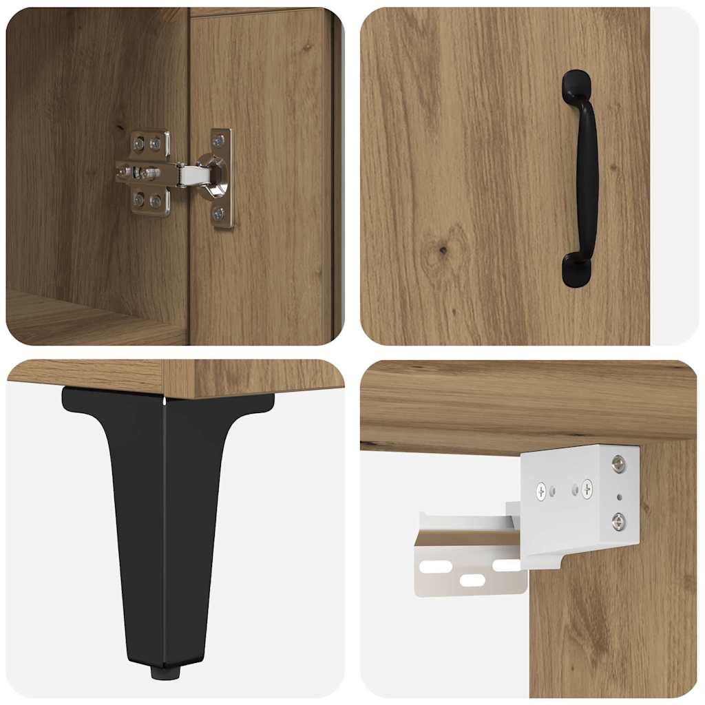 Bufet Stejar Artizanal 69,5 x 34 x 180 cm Lemn compozit — imaginea 12