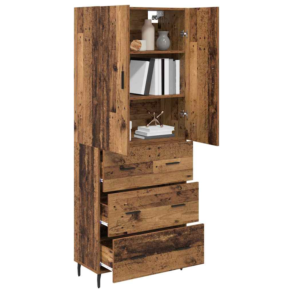 Bufet Lemn Vechi 69,5 x 34 x 180 cm Lemn Stratificat si Sticla — imaginea 4