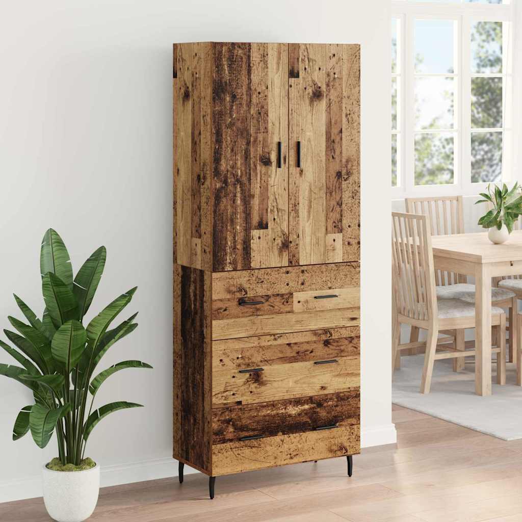 Bufet Lemn Vechi 69,5 x 34 x 180 cm Lemn Stratificat si Sticla — imaginea 5
