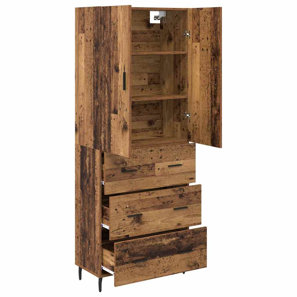 Bufet Lemn Vechi 69,5 x 34 x 180 cm Lemn Stratificat si Sticla — imaginea 6