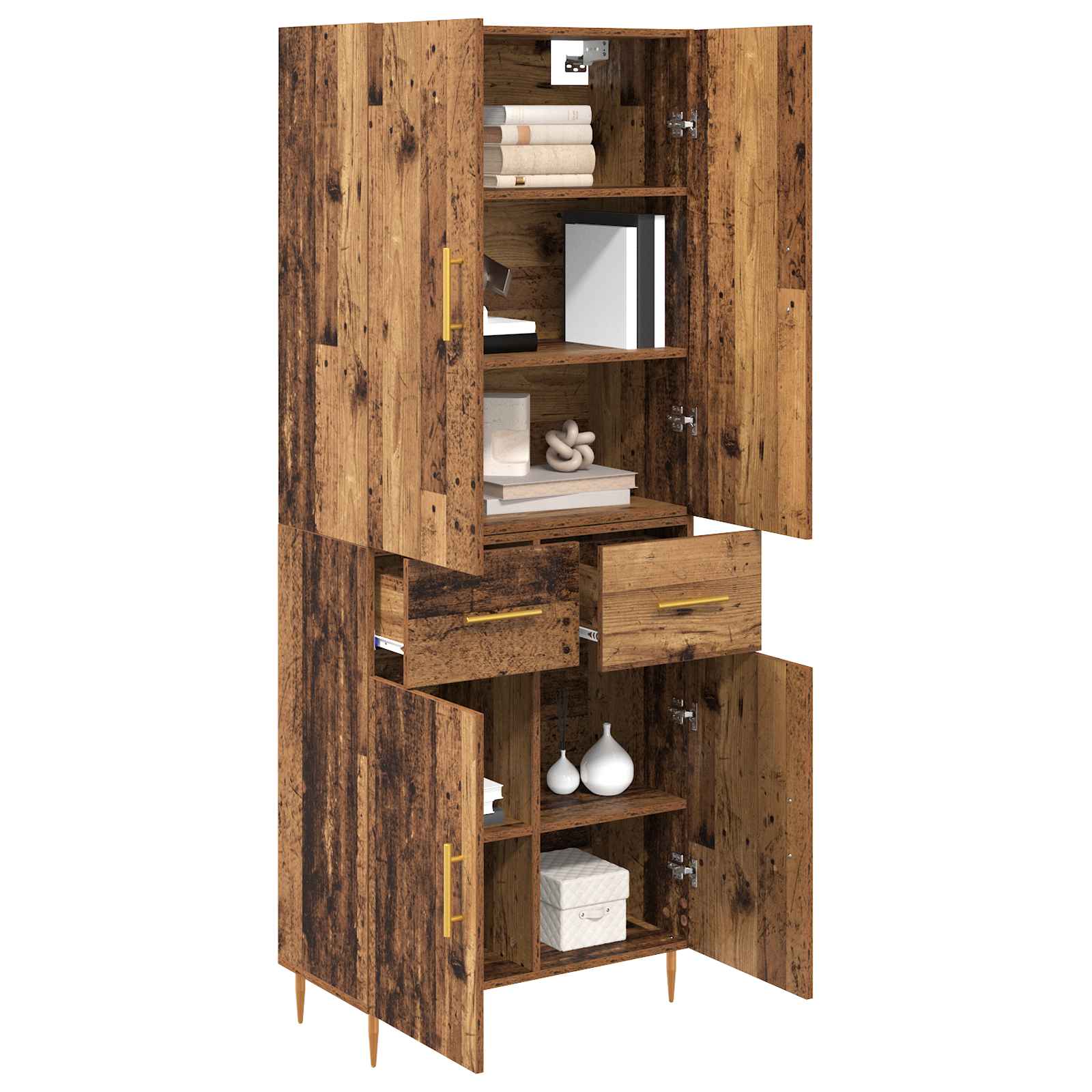 Bufet Pe perete Lemn Vechi 69,5 x 34 x 180 cm Lemn compozit — imaginea 3