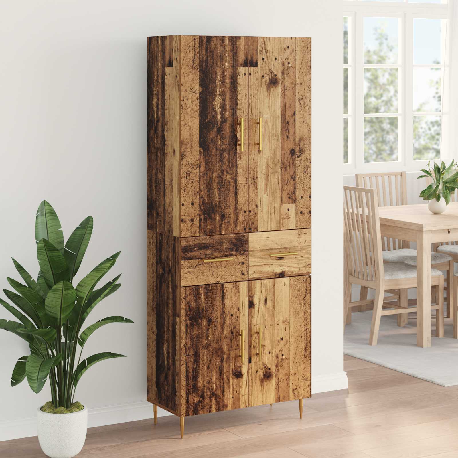 Bufet Pe perete Lemn Vechi 69,5 x 34 x 180 cm Lemn compozit — imaginea 4