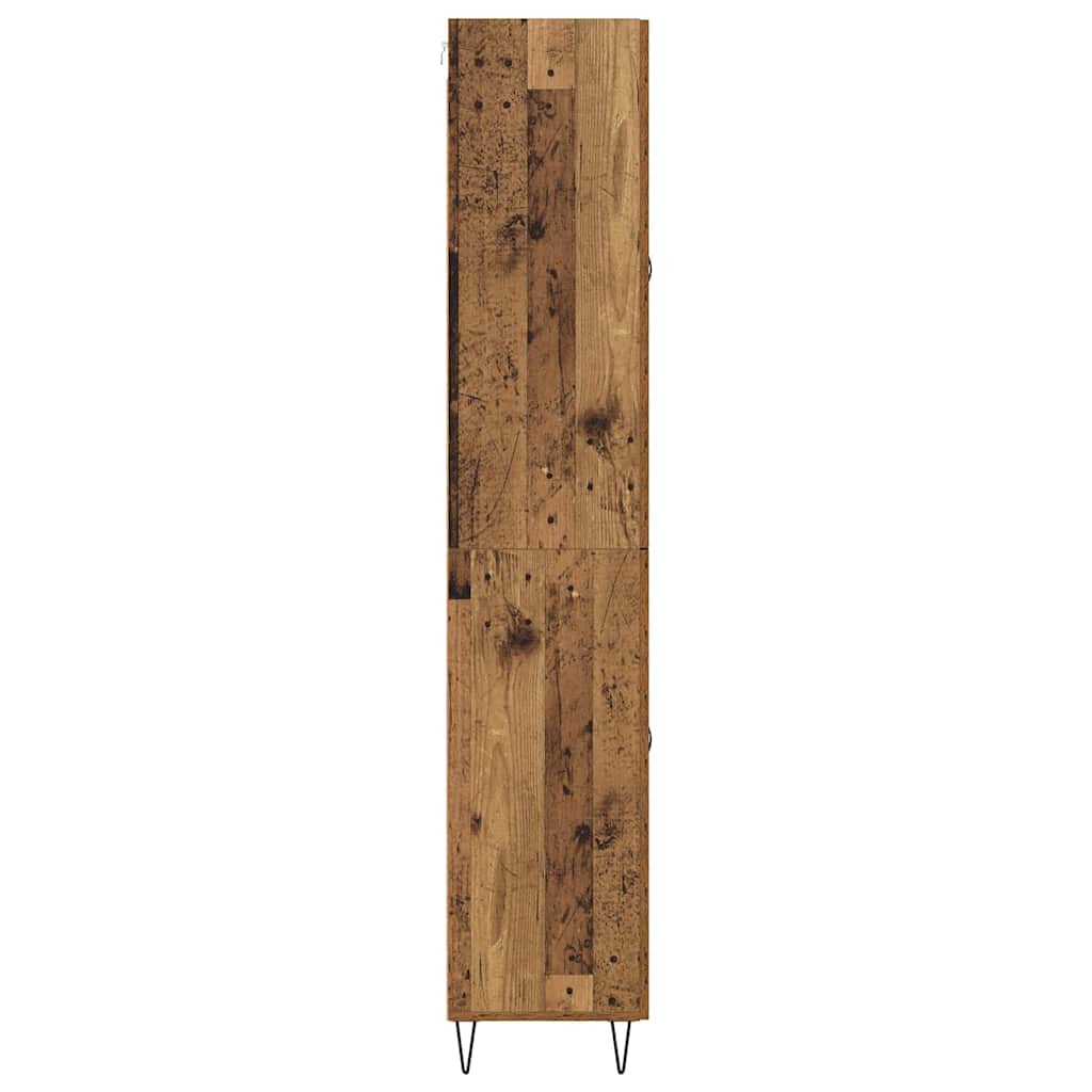 Bufet cu sertar 2 pcs Lemn Vechi Lemn Stratificat si Sticla — imaginea 10