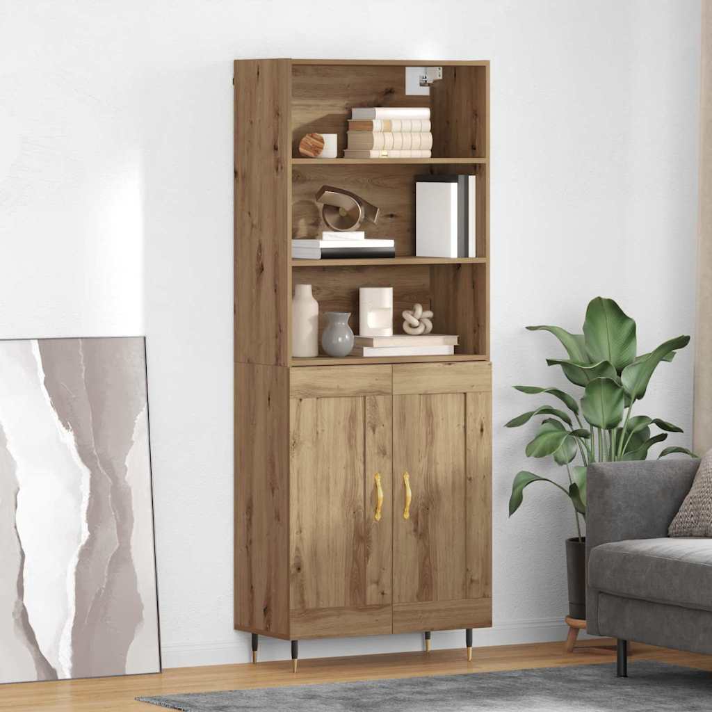 Bufet Stejar Artizanal 69,5 x 34 x 180 cm Lemn compozit — imaginea 2