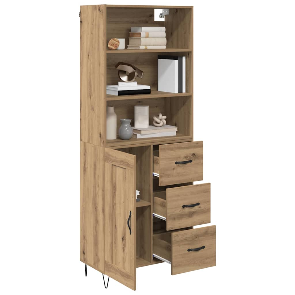 Bufet Stejar Artizanal 69,5 x 32,5 x 180 cm Lemn compozit — imaginea 4