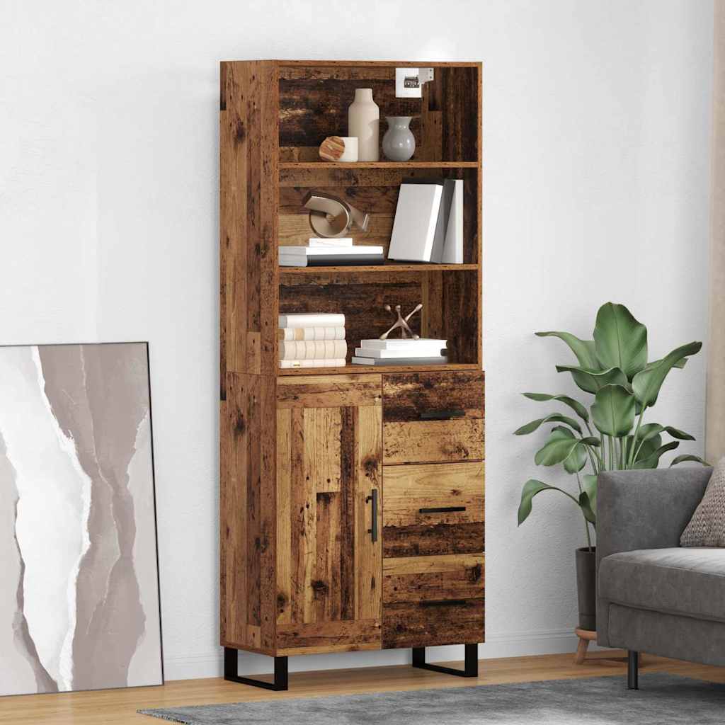 Bufet Pe perete Lemn vechi 69,5 x 34 x 180 cm Lemn compozit — imaginea 2