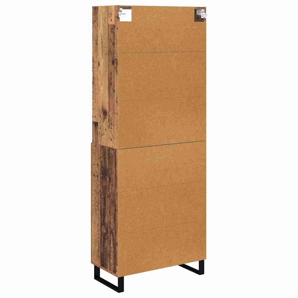 Bufet Lemn Vechi 69,5 x 34 x 180 cm Lemn Stratificat si Sticla — imaginea 3