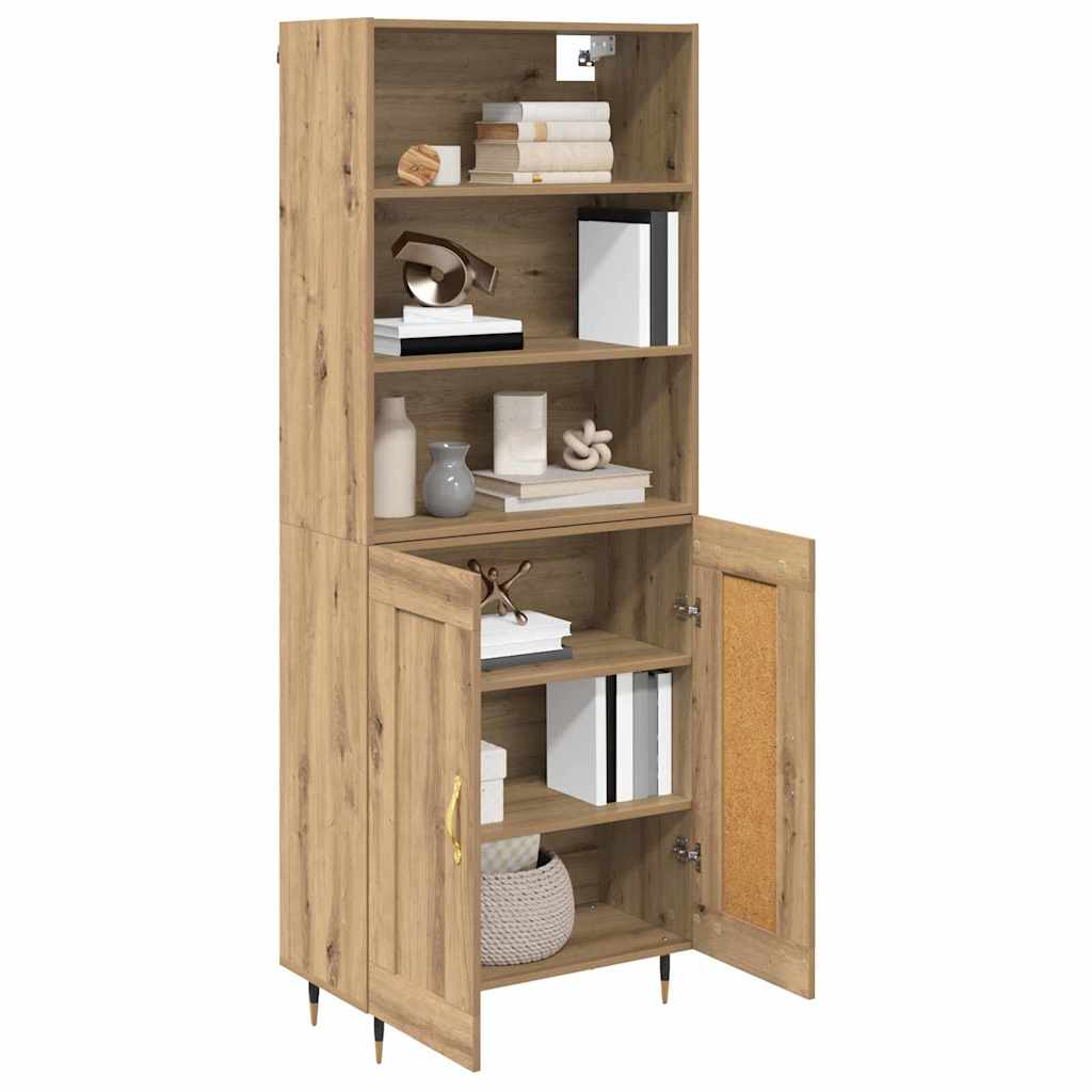 Bufet Stejar Artizanal 69,5 x 34 x 180 cm Lemn compozit — imaginea 4