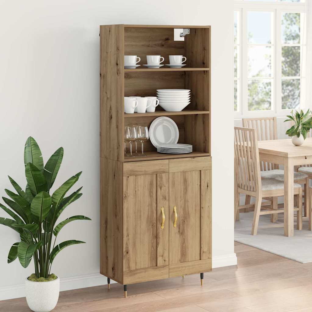 Bufet Stejar Artizanal 69,5 x 34 x 180 cm Lemn compozit — imaginea 5
