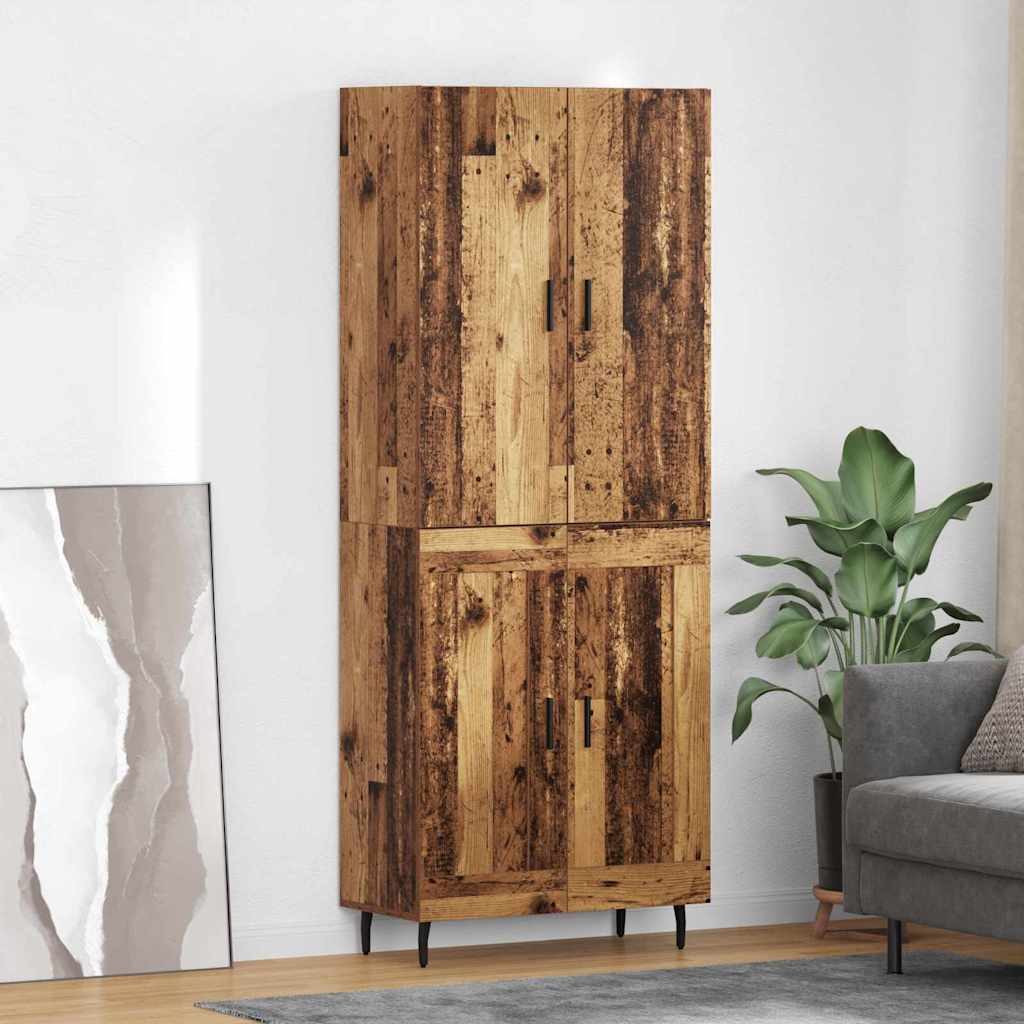 Bufet Lemn Vechi 69,5 x 34 x 180 cm Lemn Stratificat si Sticla — imaginea 2