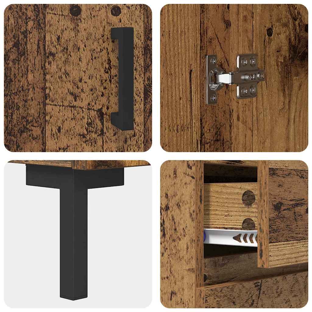 Bufet cu sertar Lemn Vechi 69,5 x 32,5 x 180 cm Lemn compozit — imaginea 11