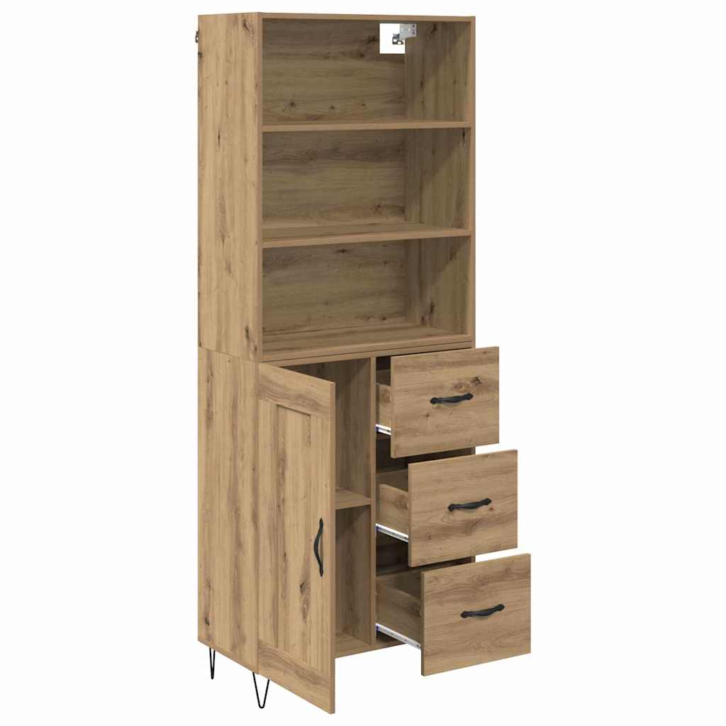 Bufet Stejar Artizanal 69,5 x 32,5 x 180 cm Lemn compozit — imaginea 6