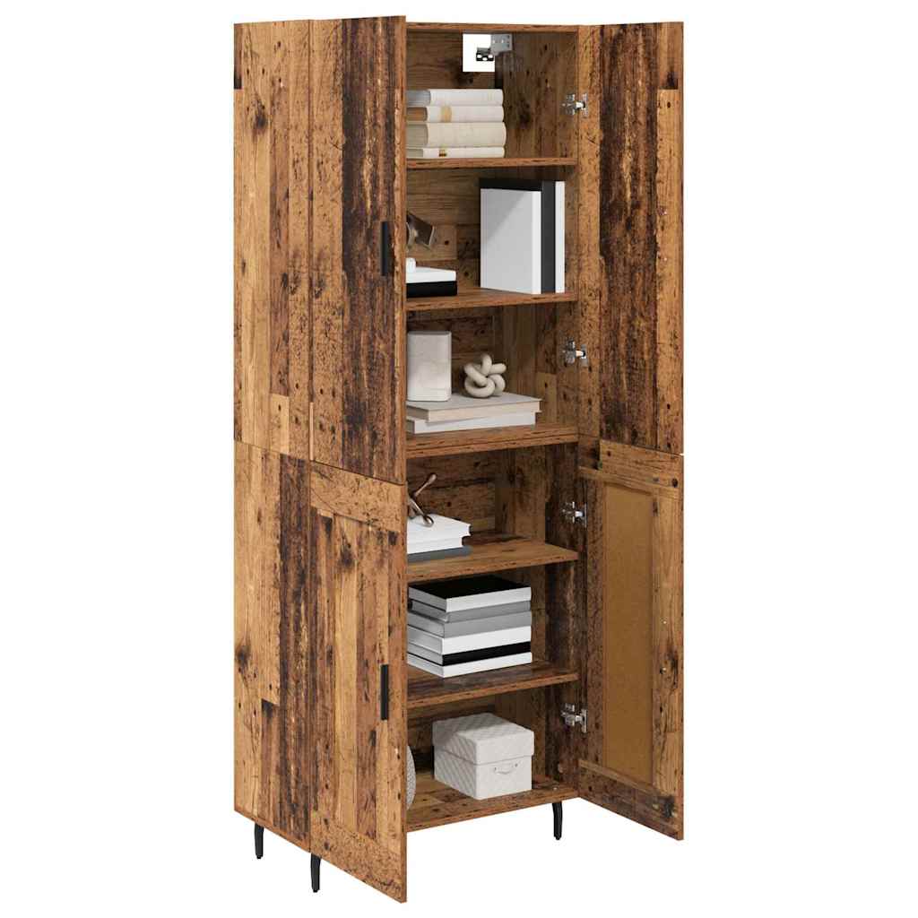 Bufet Lemn Vechi 69,5 x 34 x 180 cm Lemn Stratificat si Sticla — imaginea 4