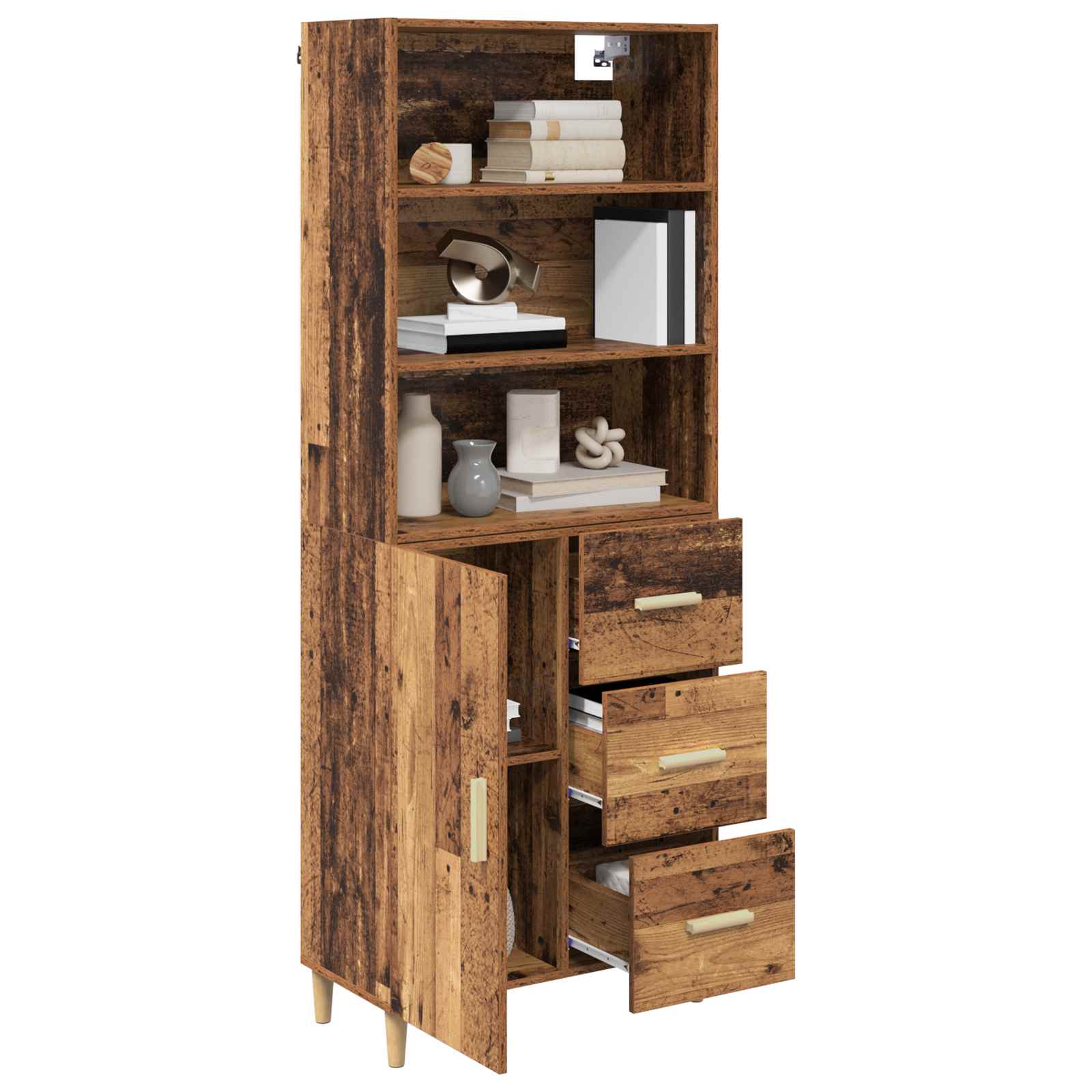 Bufet cu sertar Lemn Vechi 69,5 x 32,5 x 180 cm Lemn compozit