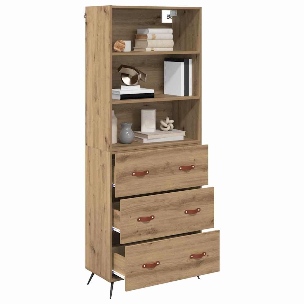 Bufet Stejar Artizanal 69,5 x 34 x 180 cm Lemn compozit — imaginea 4