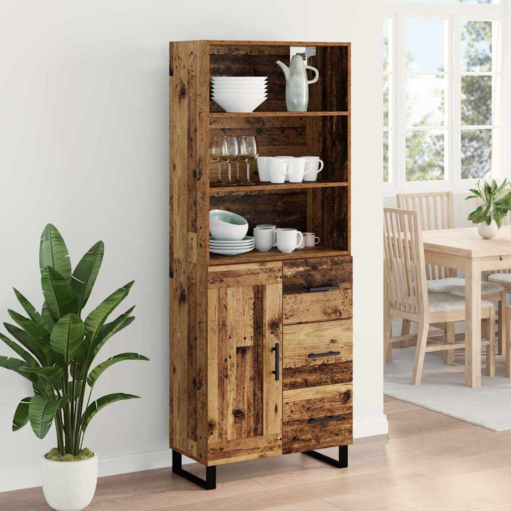 Bufet Pe perete Lemn vechi 69,5 x 34 x 180 cm Lemn compozit — imaginea 5