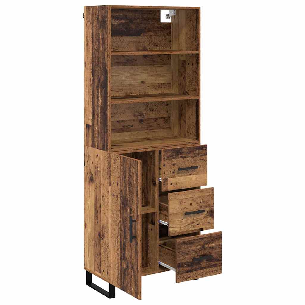 Bufet Lemn Vechi 69,5 x 34 x 180 cm Lemn Stratificat si Sticla — imaginea 6
