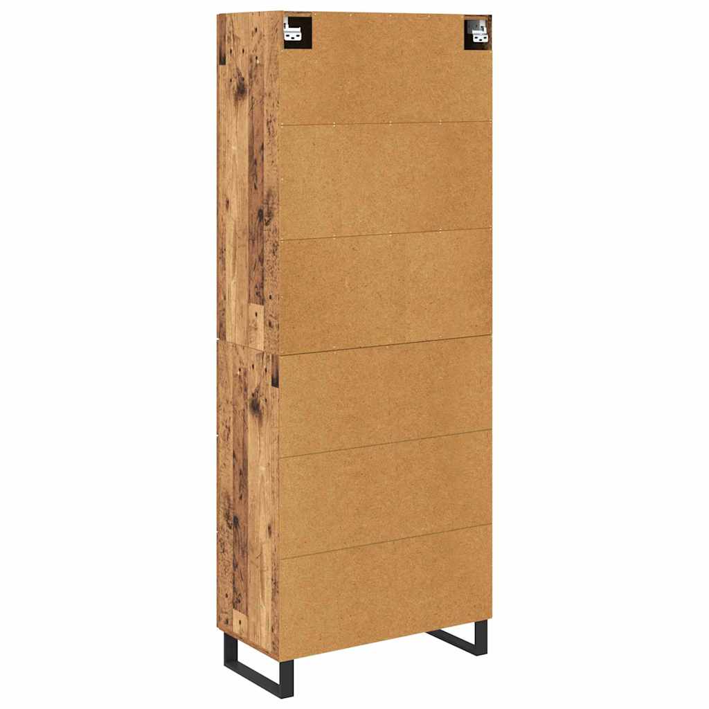 Bufet 2 pcs Lemn Vechi Lemn Stratificat si Sticla — imaginea 11