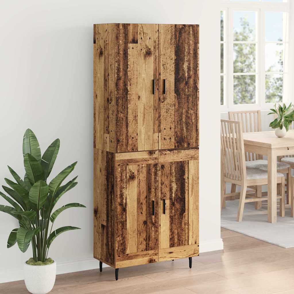 Bufet Lemn Vechi 69,5 x 34 x 180 cm Lemn Stratificat si Sticla — imaginea 5