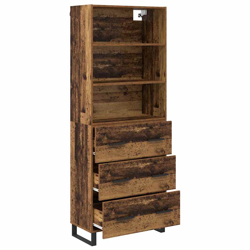Bufet Lemn Vechi 69,5 x 34 x 180 cm Lemn Stratificat si Sticla — imaginea 6