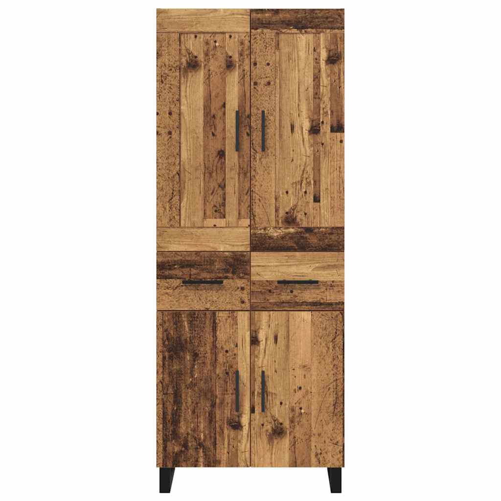 Bufet cu sertar 2 pcs Lemn Vechi Lemn Stratificat si Sticla — imaginea 9