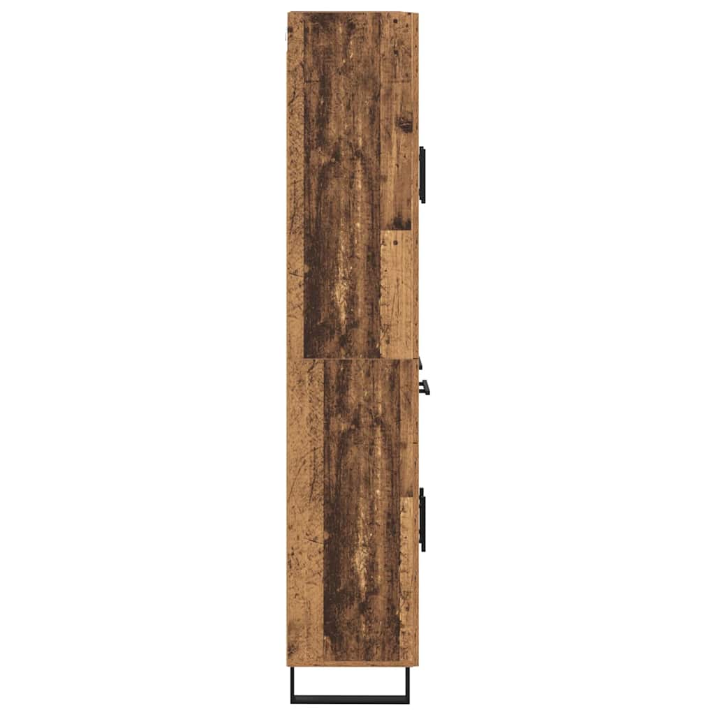 Bufet cu sertar 2 pcs Lemn Vechi Lemn Stratificat si Sticla — imaginea 10