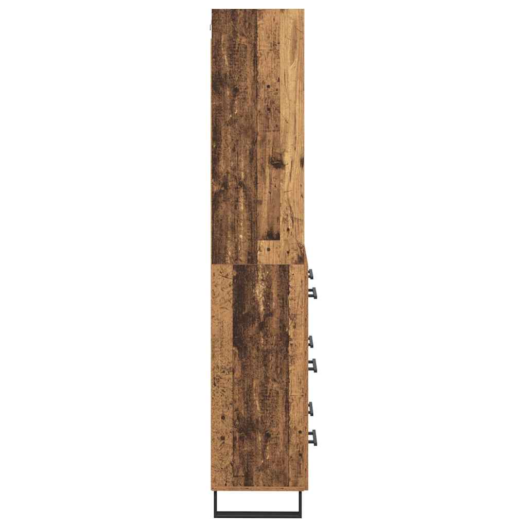 Bufet Lemn Vechi 69,5 x 34 x 180 cm Lemn Stratificat si Sticla — imaginea 10