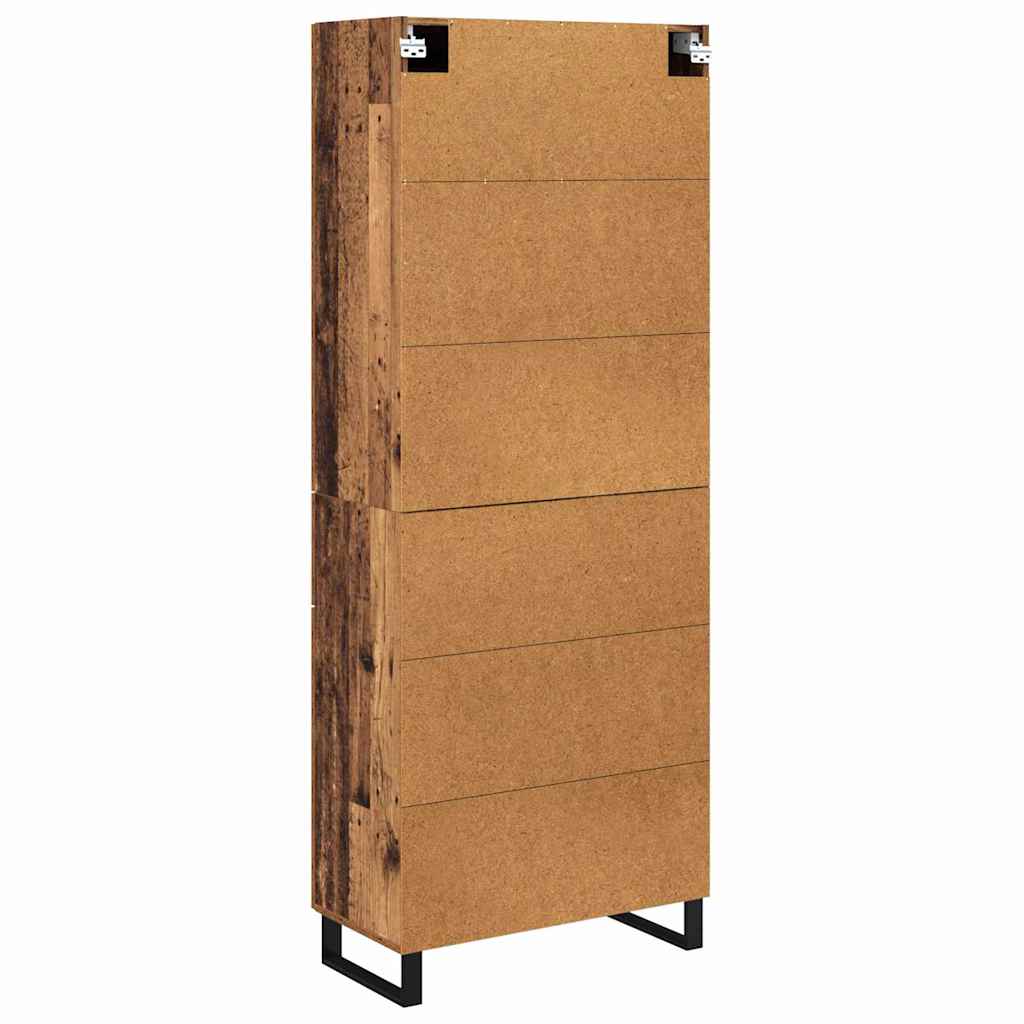 Bufet cu sertar 2 pcs Lemn Vechi Lemn Stratificat si Sticla — imaginea 11