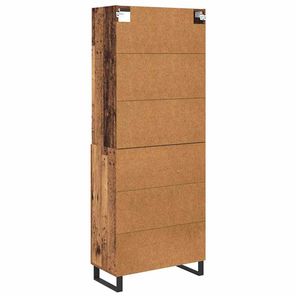 Bufet Lemn Vechi 69,5 x 34 x 180 cm Lemn Stratificat si Sticla — imaginea 11