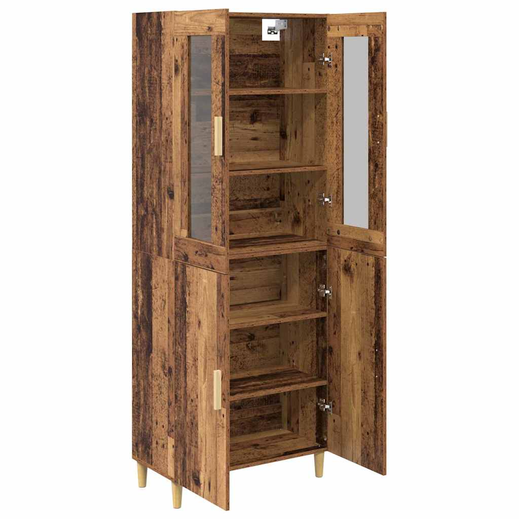 Bufet Lemn Vechi 69,5 x 34 x 180 cm Lemn Stratificat si Sticla — imaginea 6