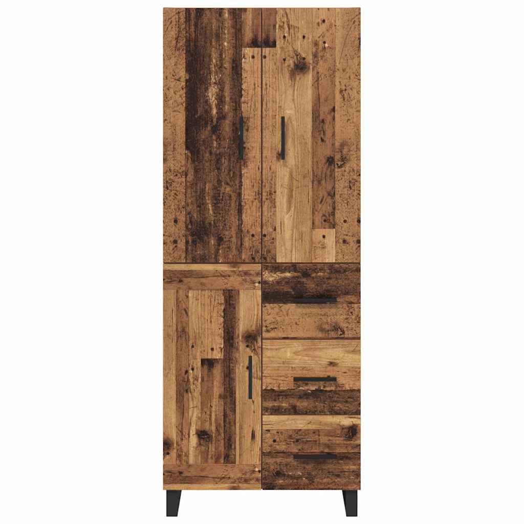Bufet cu sertar 2 pcs Lemn Vechi Lemn Stratificat si Sticla — imaginea 9