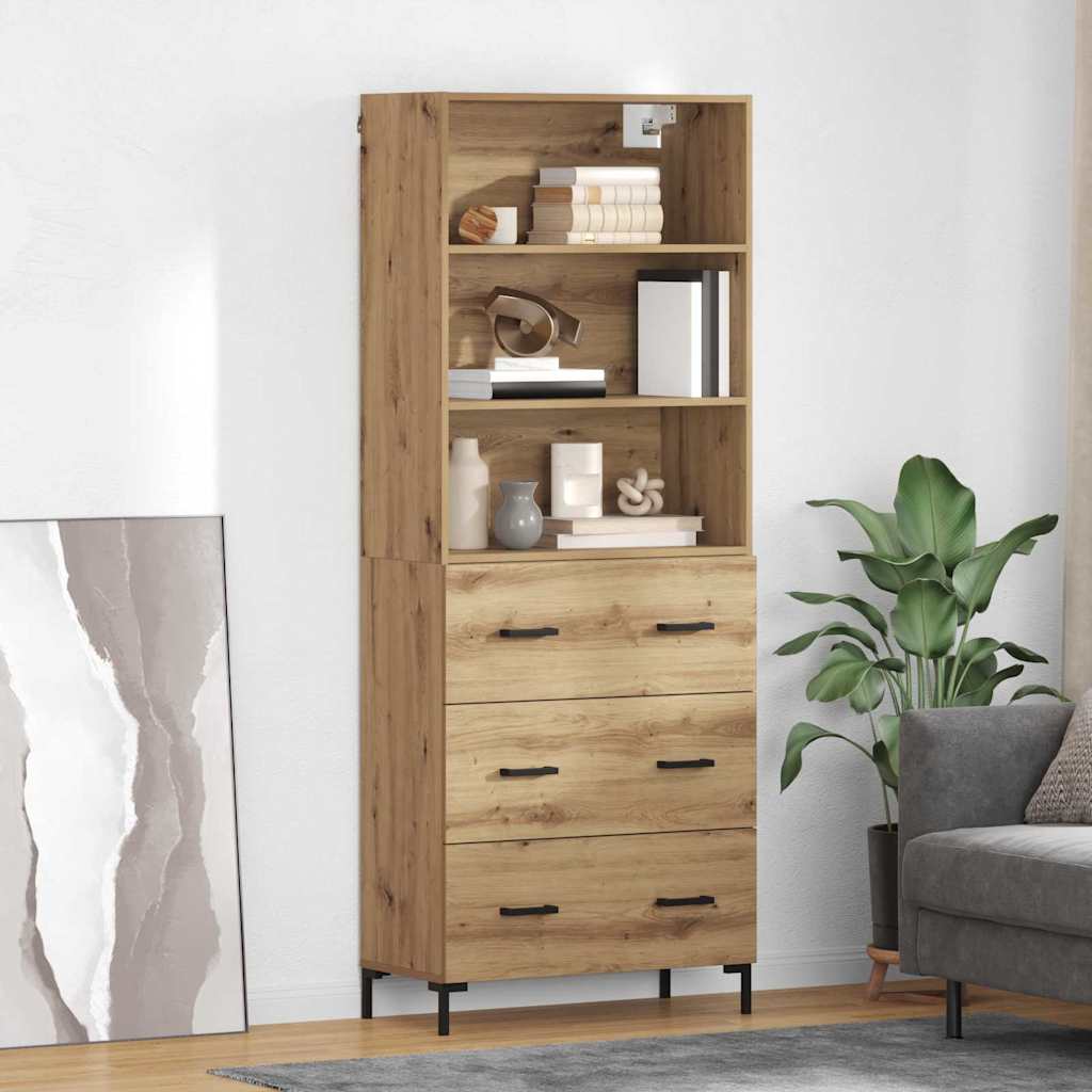 Bufet Stejar Artizanal 69,5 x 32,5 x 180 cm Lemn compozit — imaginea 2