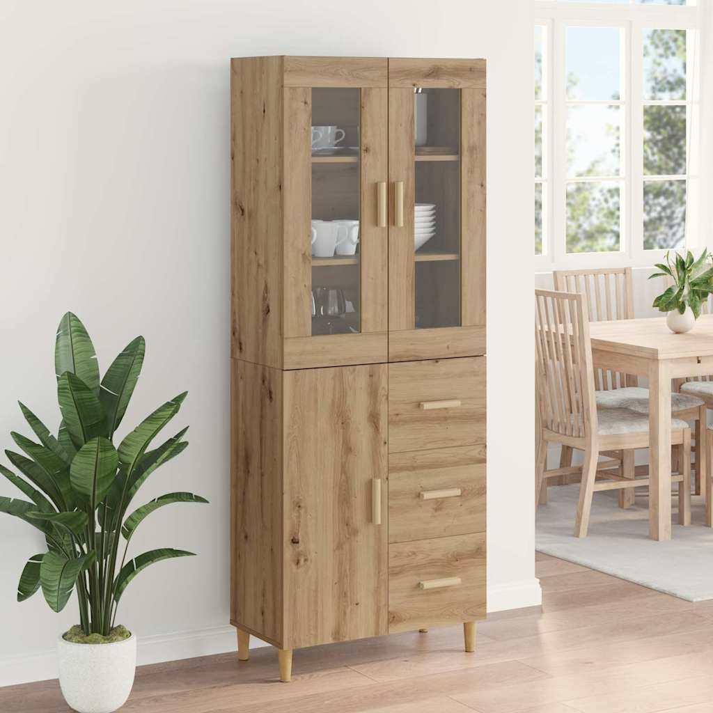 Bufet Stejar Artizanal 69,5 x 34 x 180 cm Lemn compozit — imaginea 5