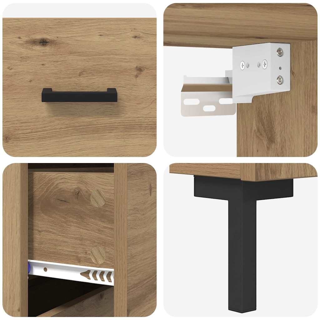 Bufet Stejar Artizanal 69,5 x 32,5 x 180 cm Lemn compozit — imaginea 12