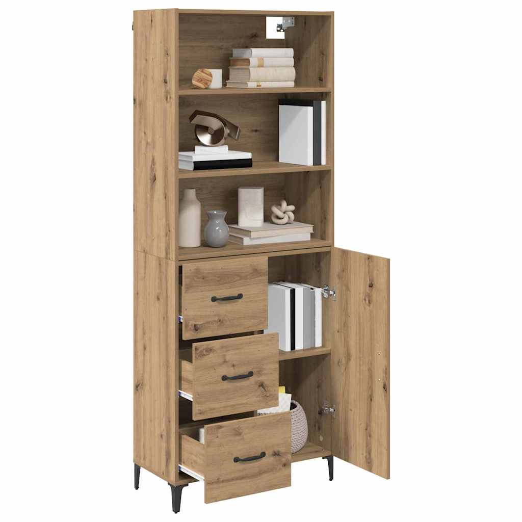 Bufet Stejar Artizanal 69,5 x 34 x 180 cm Lemn compozit — imaginea 4