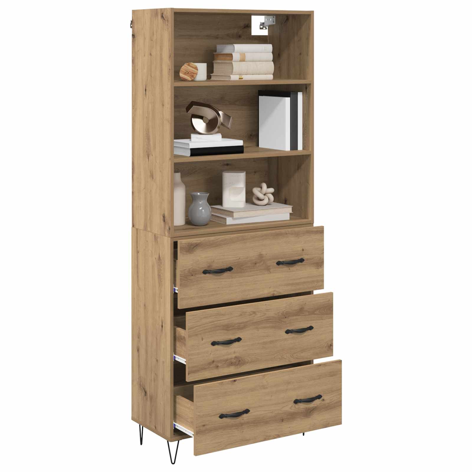 Bufet Stejar Artizanal 69,5 x 32,5 x 180 cm Lemn compozit — imaginea 3