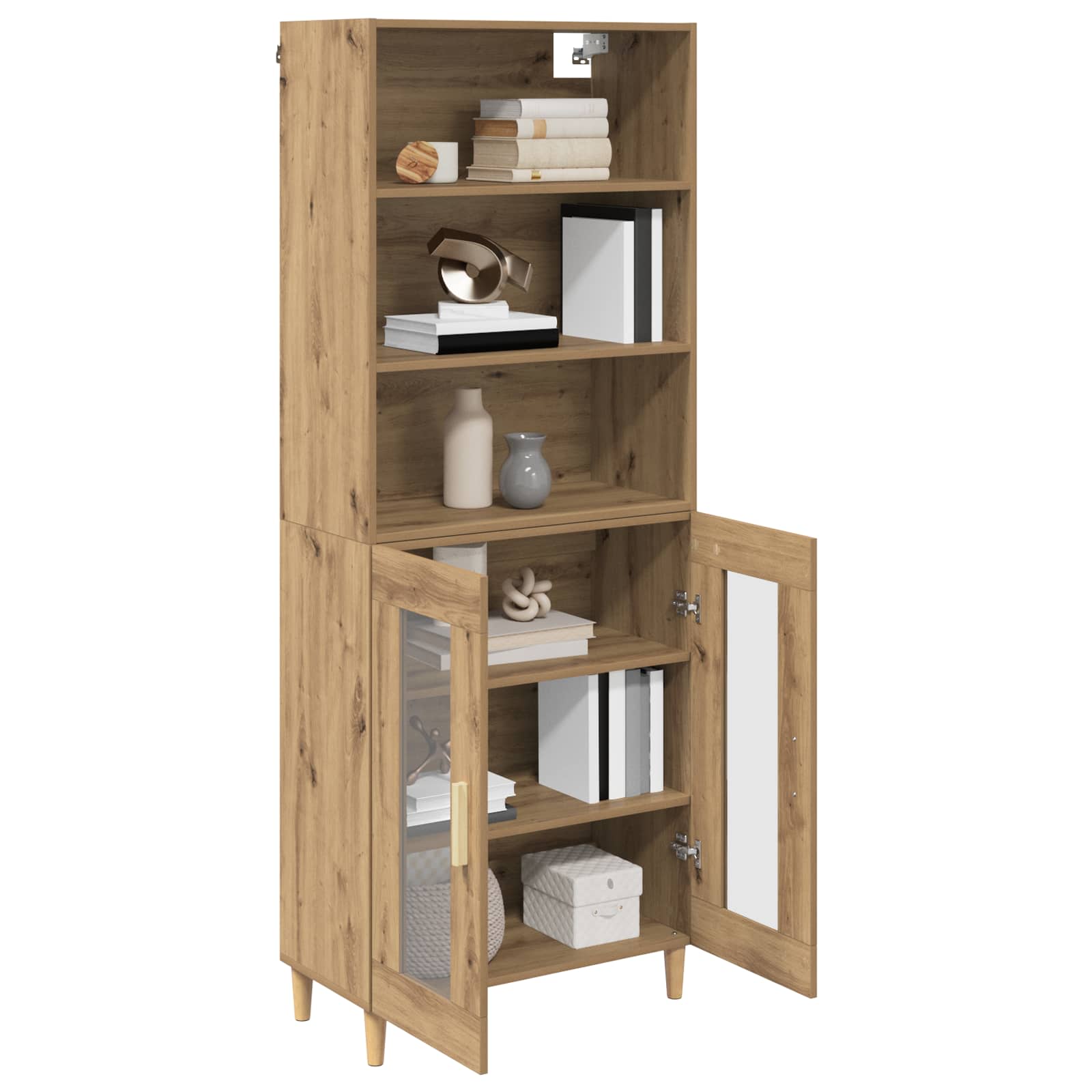 Bufet Stejar Artizanal 69,5 x 32,5 x 180 cm Lemn compozit — imaginea 3