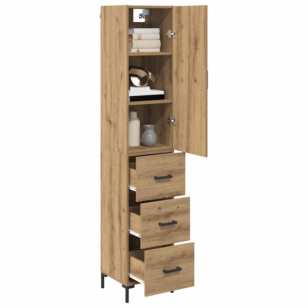 Bufet Stejar Artizanal 69,5 x 34 x 180 cm Lemn compozit — imaginea 4