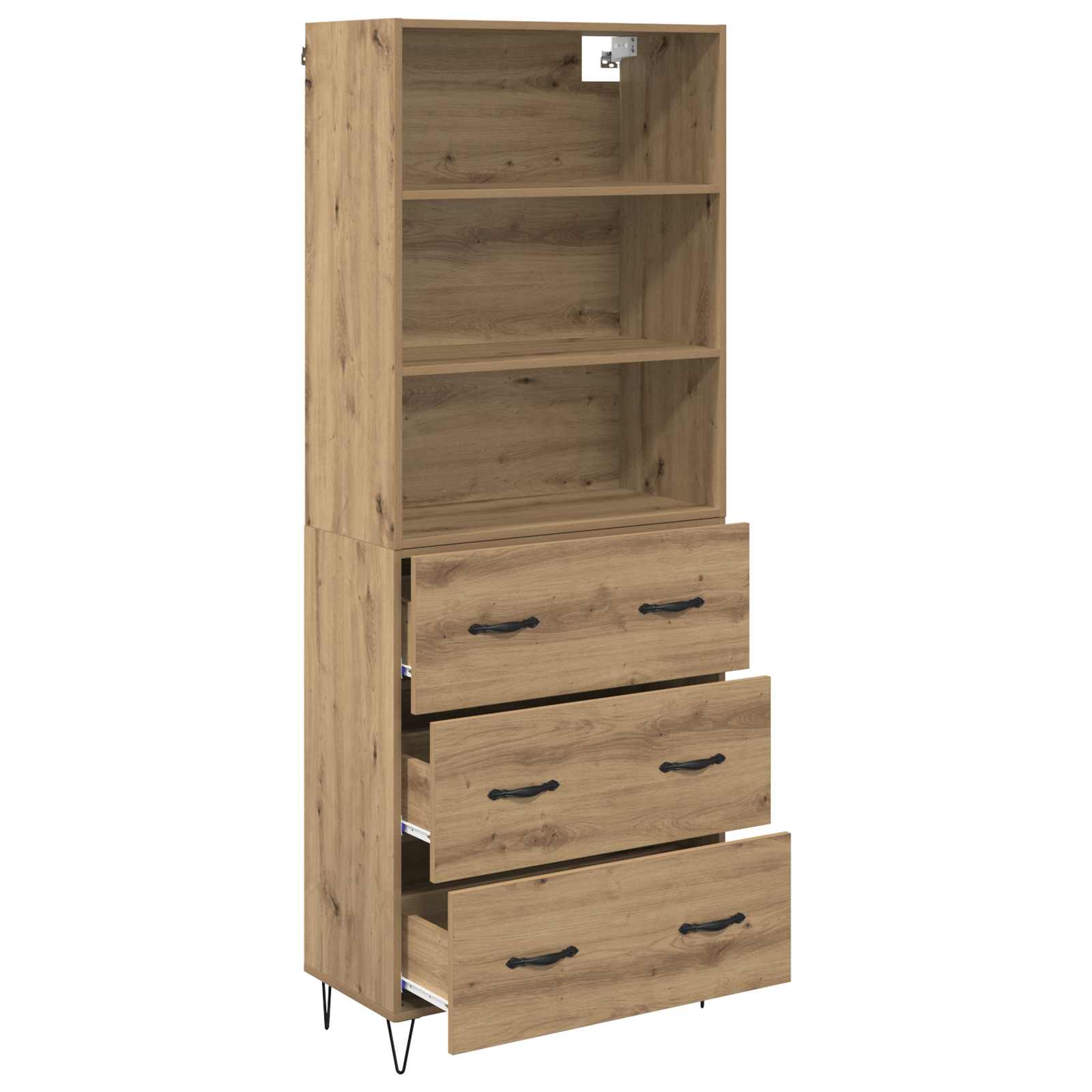 Bufet Stejar Artizanal 69,5 x 32,5 x 180 cm Lemn compozit — imaginea 5