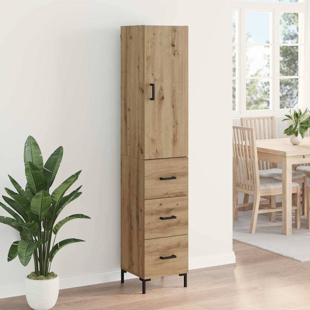 Bufet Stejar Artizanal 69,5 x 34 x 180 cm Lemn compozit — imaginea 5