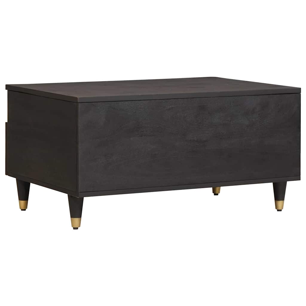 Masa de cafea Negru 80 x 54 x 40 cm Lemn de mango solid — imaginea 6