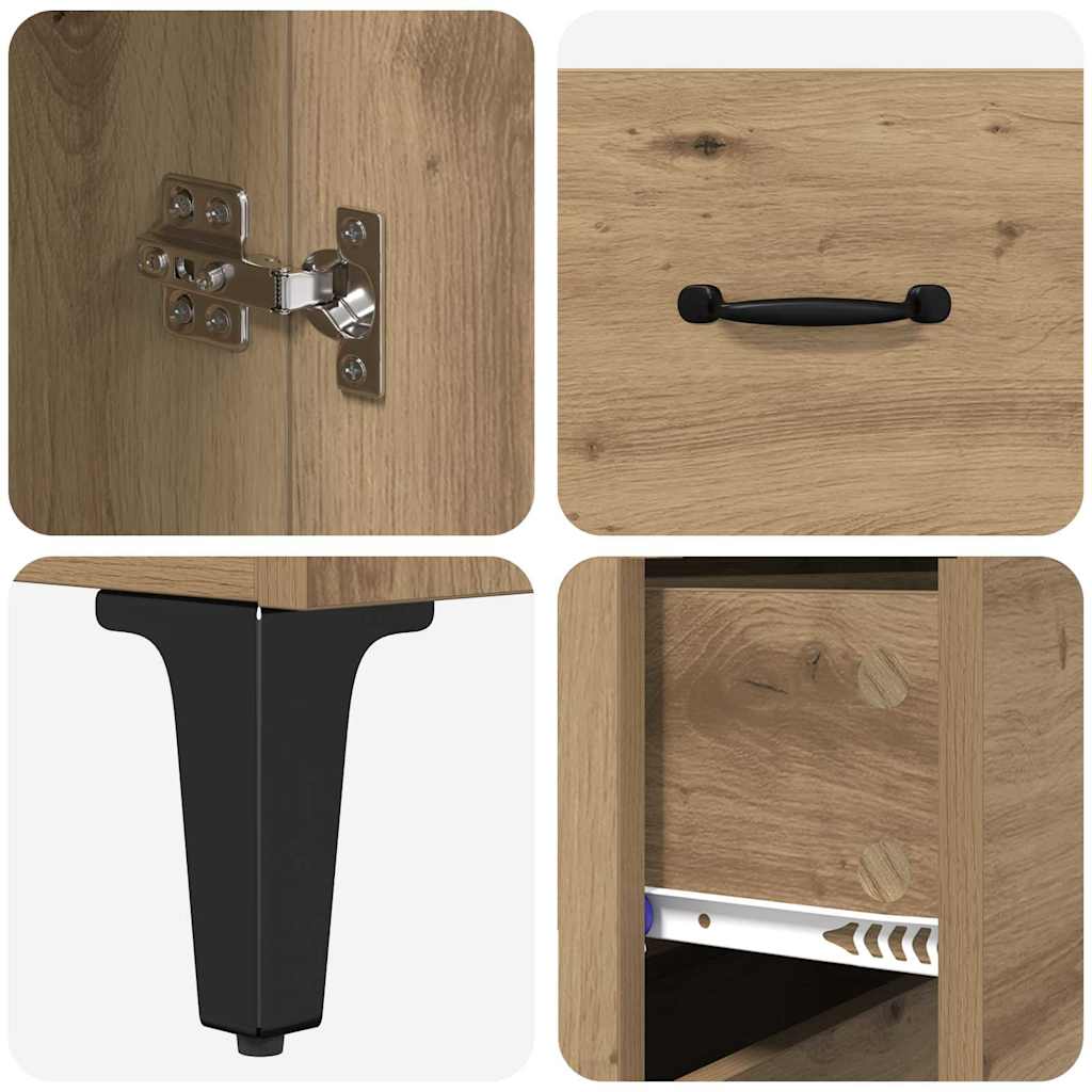 Bufet Stejar Artizanal 69,5 x 34 x 180 cm Lemn compozit — imaginea 11