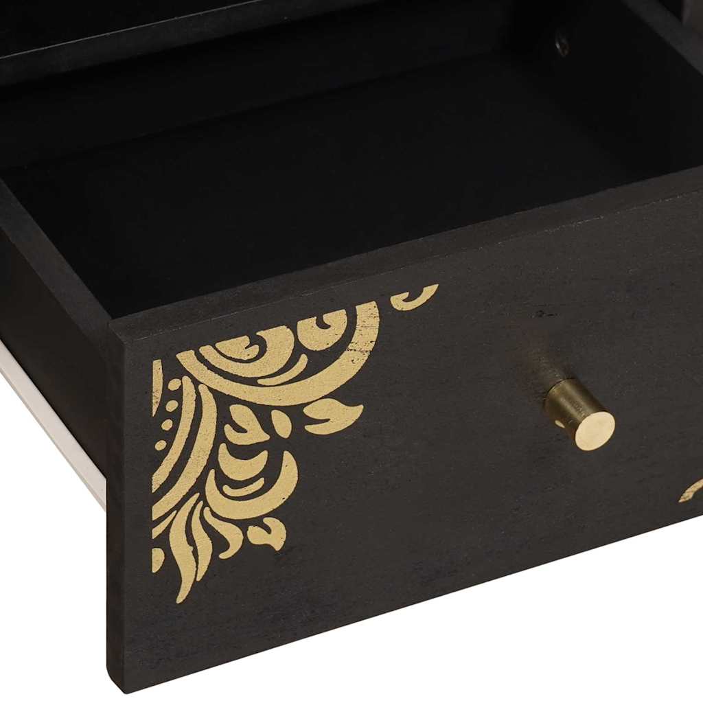 Masa de cafea Negru 80 x 54 x 40 cm Lemn de mango solid — imaginea 8