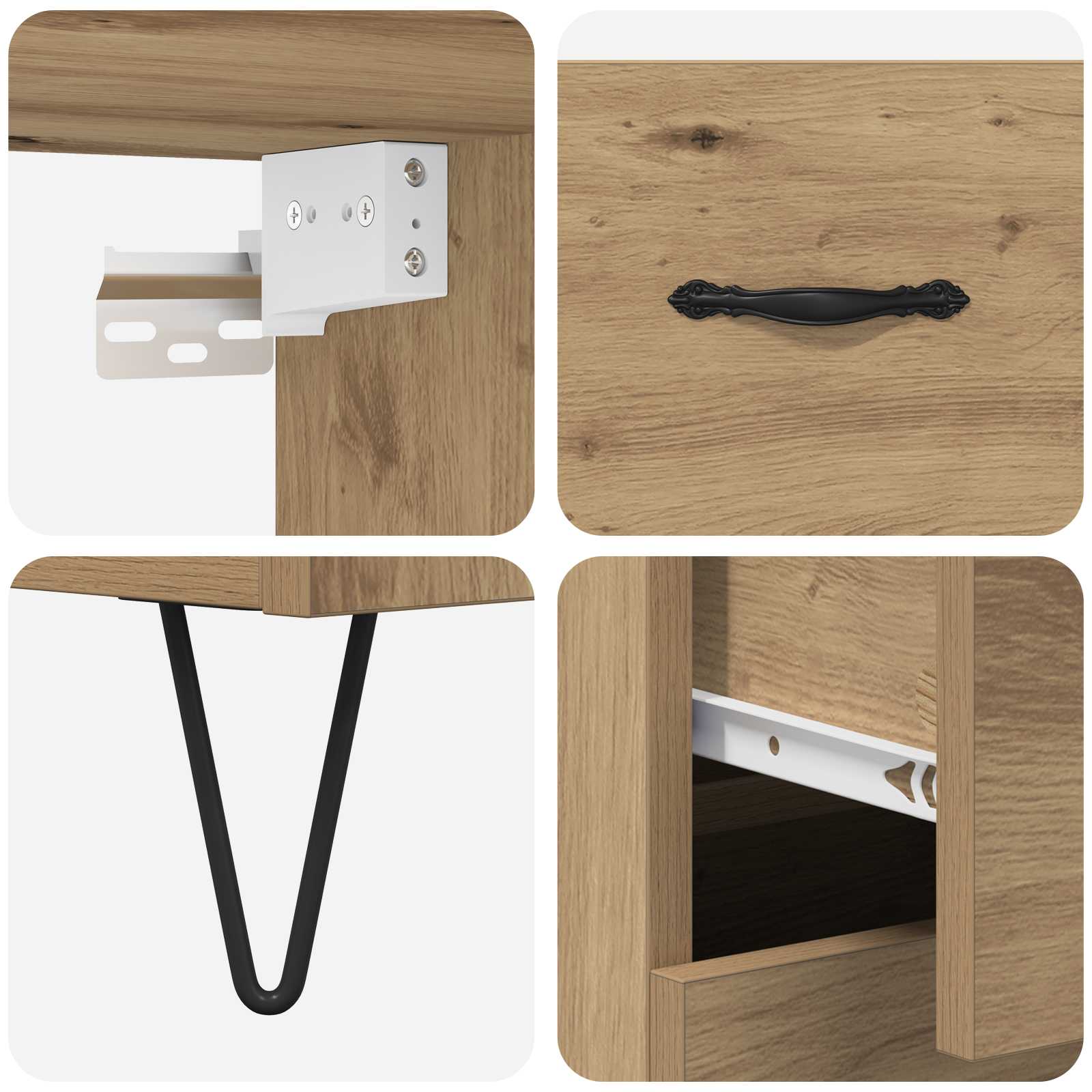 Bufet Stejar Artizanal 69,5 x 32,5 x 180 cm Lemn compozit — imaginea 11