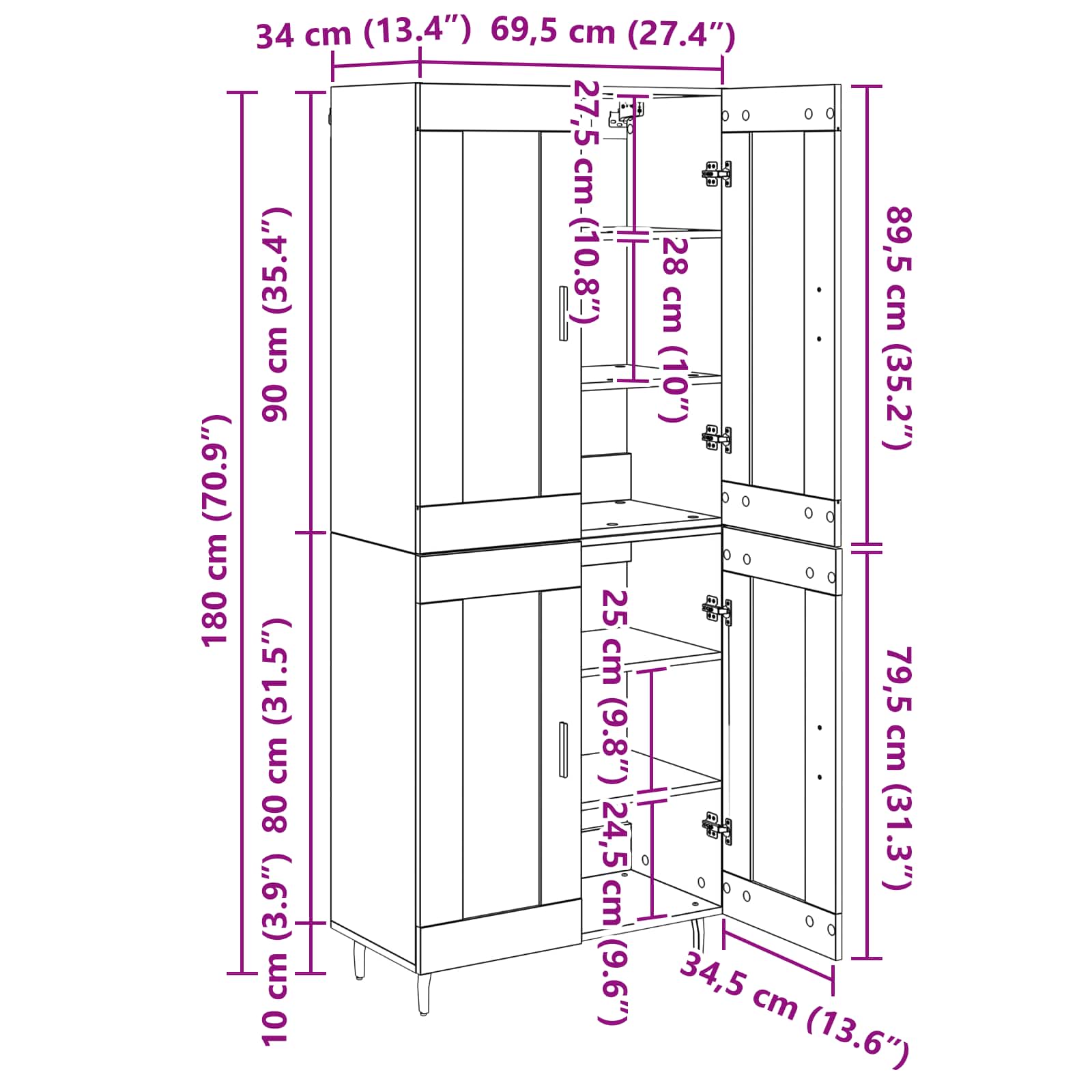 Bufet 2 pcs Lemn Vechi Lemn Stratificat si Sticla — imaginea 13